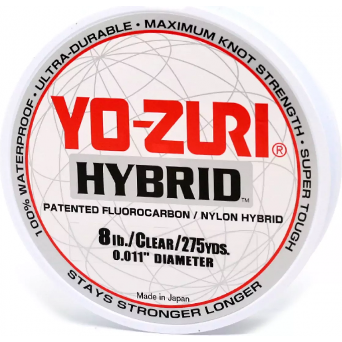 Леска монофильная YO-ZURI HYBRID 0,283мм 252м (clear) R515-CL Леска монофильная YO-ZURI HYBRID 0,283мм 252м (clear) R515-CL