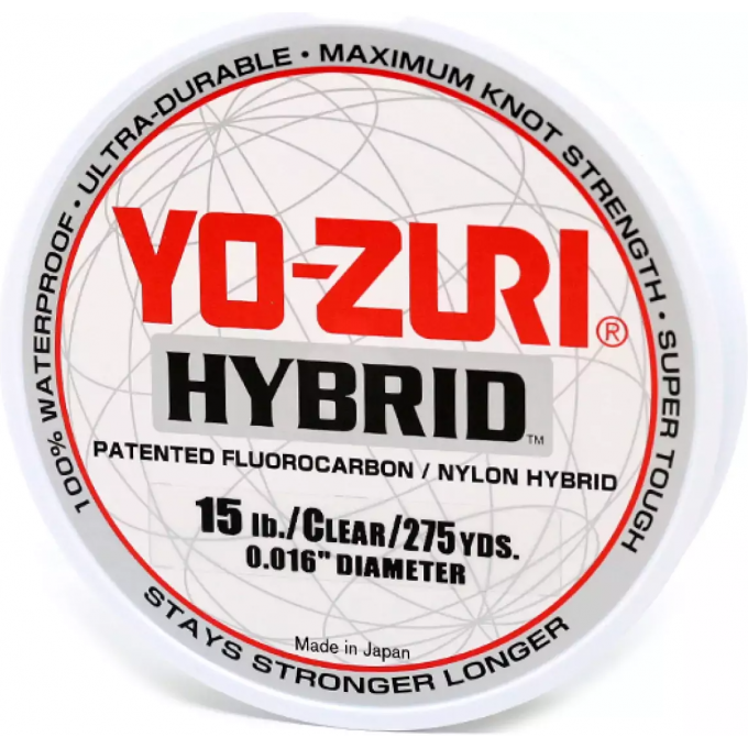 Леска монофильная YO-ZURI HYBRID 0,405мм 252м (clear) R518-CL Леска монофильная YO-ZURI HYBRID 0,405мм 252м (clear) R518-CL