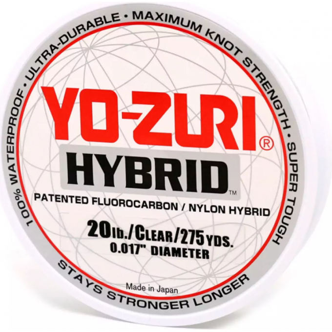 Леска монофильная YO-ZURI HYBRID 0,438мм 252м (clear) R519-CL Леска монофильная YO-ZURI HYBRID 0,438мм 252м (clear) R519-CL